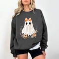 thumbnail image 2 of Kilaqueen Halloween Spooky Season Sweatshirt Women Cute Ghost Graphic Sweatshirts Casual Long Sleeve Crewneck Pullover Tops, 2 of 5
