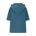 thumbnail image 5 of Todays Daily Womens Linen Tops Button Down Hooded Short Sleeve Summer Shirts V Neck Beach T Shirt Dressy Casual Work Blouses with Pockets Blusas De Mujer En Oferta, 5 of 6