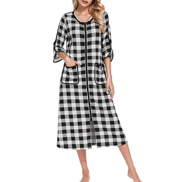 Gibobby Ropa de dormir para mujer con encaje Día de San Valentín Vestido dormir a cómodo e informal para mujer, ropa estar por casa otoño/invierno, corte holgado, co(Blanco,CH)