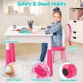 thumbnail image 6 of Toddlers Activity Table 7 in 1 Kids Activity Table and Chairs Set with 152Pcs Large Marble Run Building Blocks, Sand/Water Table, Kids Learning Play Table Toys for Girls Boys Toddler Pink, 6 of 7