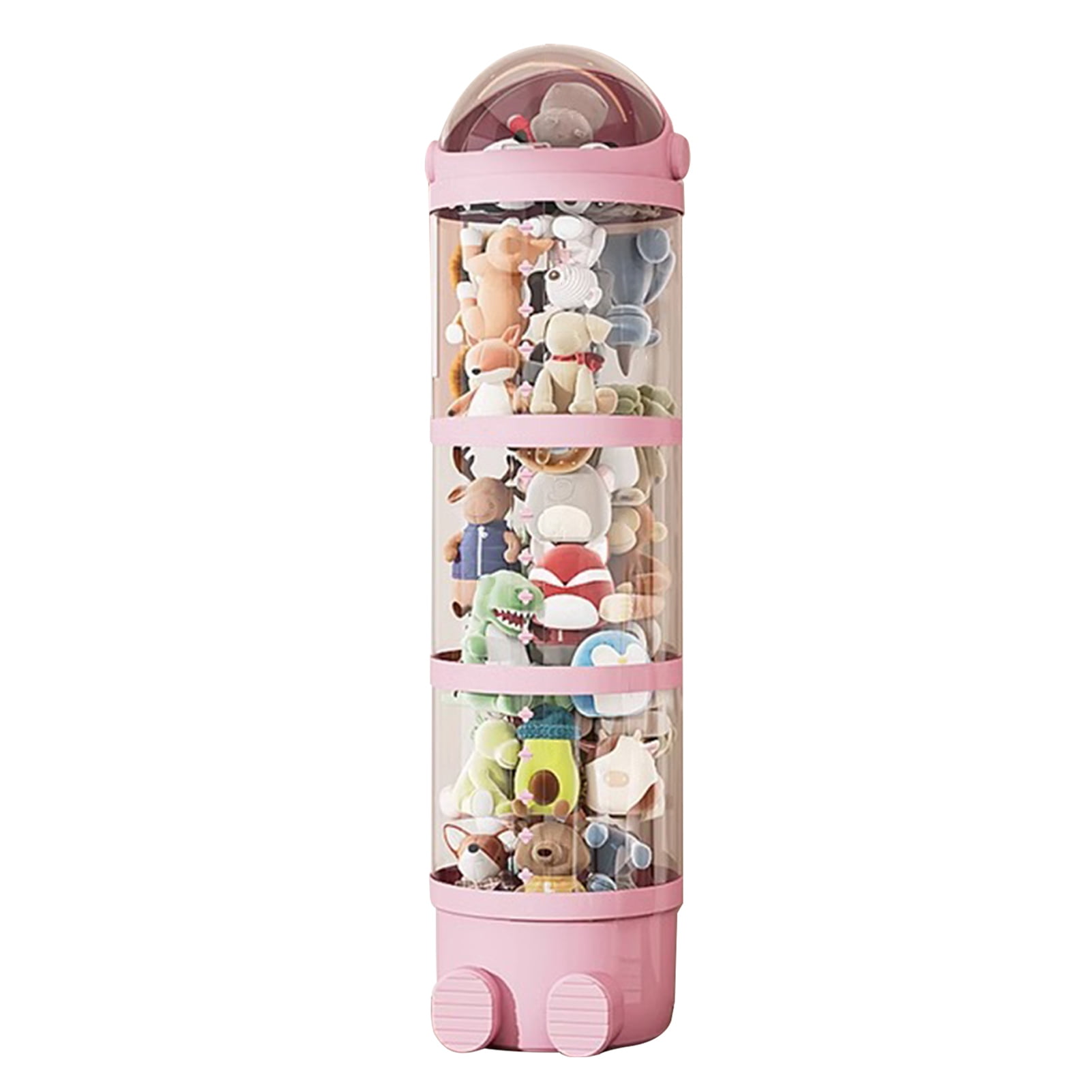 sunsanly Transparent Vertical Toy Organizer Doll Storage Bucket Large Capacity Dustproof Easy to Install Vertical Stuffed Animal Storage Tube