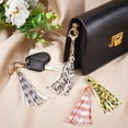 thumbnail image 5 of 10 Colors Leather Keychain Tassels Colorful Leather Tassel Pendants Faux Leather Handbag Car Tassel Charms Decoration with Gold Caps Cellphone Strap for DIY Jewelry Necklace Making 4.3 Inch, 5 of 5