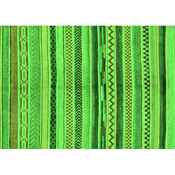 Ahgly Company Indoor Rectangle Oriental Green Modern Area Rugs, 5' x 7'