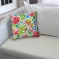 thumbnail image 3 of 20" X 20" White Red And Green Zippered Polyester Floral Throw Pillow Cover, 3 of 5
