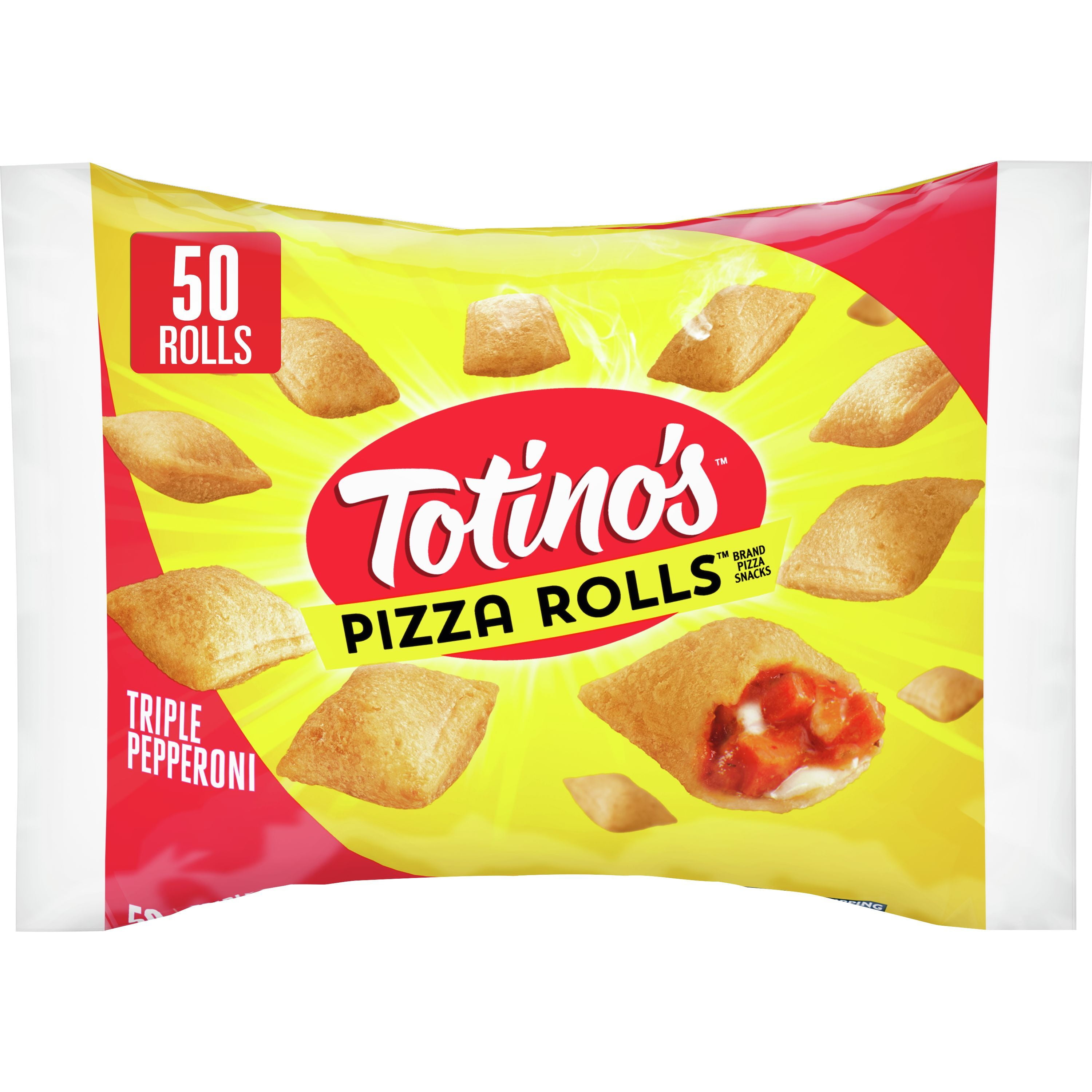 Totino's Pizza Rolls, Triple Pepperoni, 50 ct, 24.8 oz Bag (frozen)