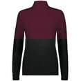 thumbnail image 2 of Holloway B22864533 Women Momentum Team Quarter-Zip Pullover, Black & Maroon - Small, 2 of 5