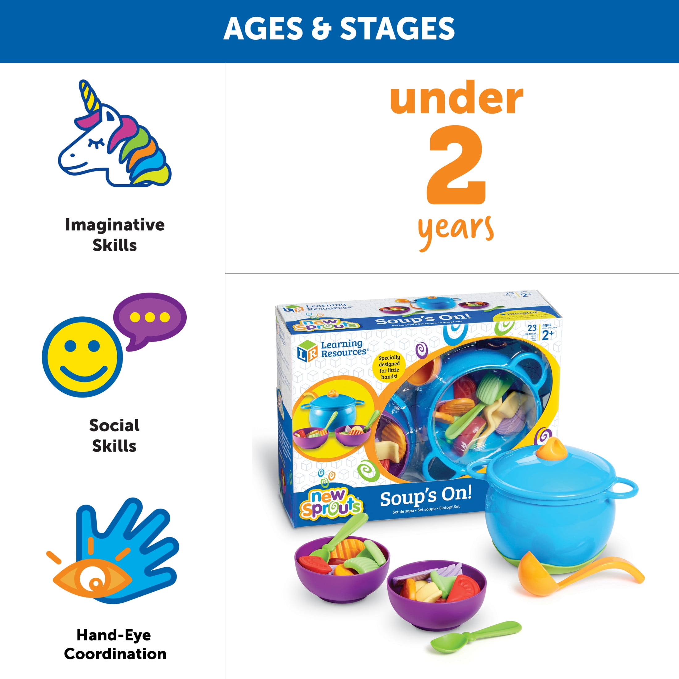Learning Resources New Sprouts Soup's On!, Pretend Play Food, Ages