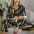 thumbnail image 6 of Bingfone Womens Pajama Sets Colorful Fishing Lures Print,Long Sleeve Loungewear Pajamas Set-X-Large, 6 of 8