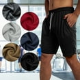 thumbnail image 2 of Men Athletic Shorts with Pockets Elastic Waist Quick Dry Running Shorts 2 in 1 Sports Shorts for Basketball Gym Exercise Yoga Fitness, 2 of 8