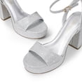 thumbnail image 4 of Sandalia DREAM PAIRS Plataforma con Tacón Grueso y Brillo Plateado de 10.5 cm, 4 of 6