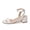 White PU, variant on LuckLilac Women's Round Open Toe Sandals Chunky Low Heel Ankle Strap Heels Casual Daily Office Wedding Shoes