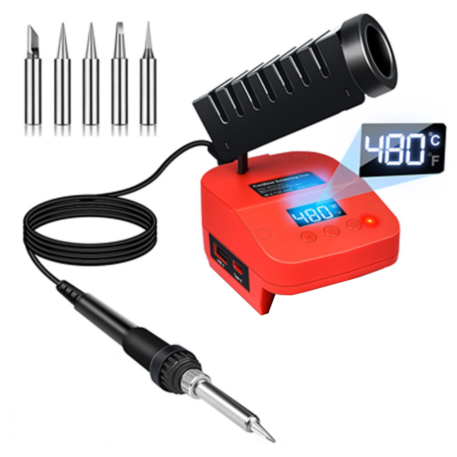 High Power 60W Cordless Soldering Iron Portable Design LED Indicators ABS Metal Construction Fit for Welding Electronics