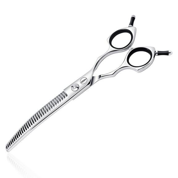 HASHIMOTO Curved Chunkers Shears Dog Grooming,Cat Curved Scissors,33 teeth,7.0 Inch,65% Thinning Rate,Light Weight. Special Designed for Pet Groomers or Family DIY