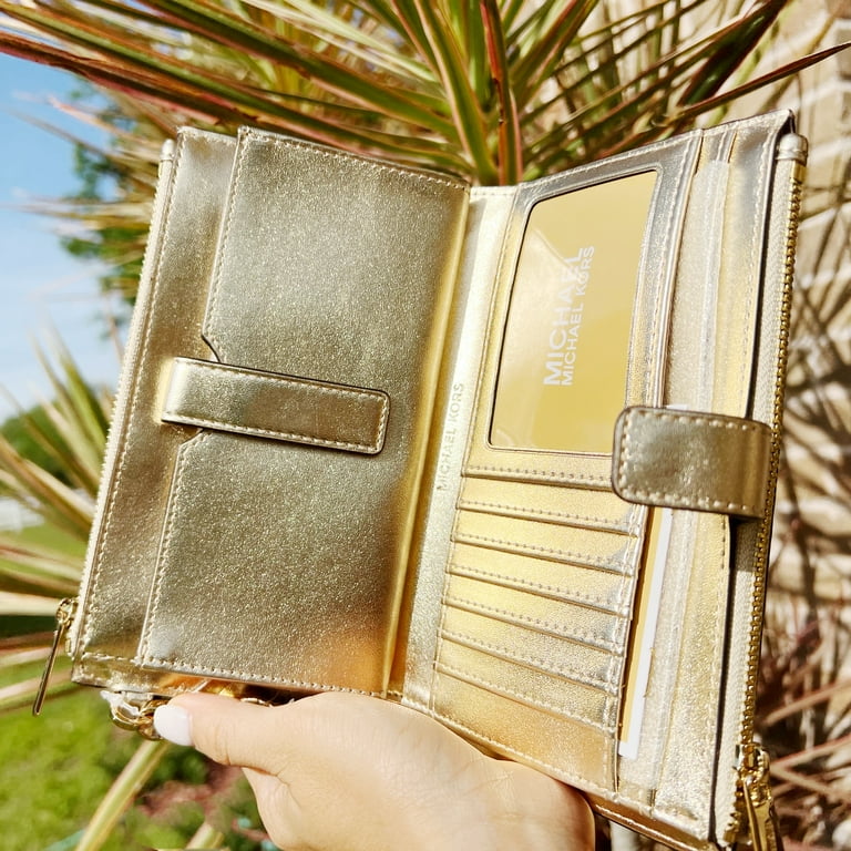 Michael kors pale gold wallet sale