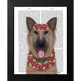 thumbnail image 2 of Fab Funky 15x18 Black Modern Framed Museum Art Print Titled - German Shepherd Edelweiss, 2 of 5
