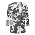 thumbnail image 5 of Nrmvnmi Womens 3/4 Length Sleeve Cotton Tops Casual Floral Print Round Neck Tie Dye Summer/Fall Tops Loose Fit Elastic and Lightweight Blouse For Women, 5 of 6