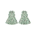 thumbnail image 2 of Argulvti Robe d'Été Trapèze pour Petites Filles Sans Manches à Col Rabattu à Fermeture Éclair Robe de Golf à Imprimé, 2 of 9