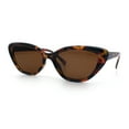 thumbnail image 4 of Womens Retro Classic Minimal Mod Thick Plastic Cat Eye Sunglasses Tortoise - Brown, 4 of 8