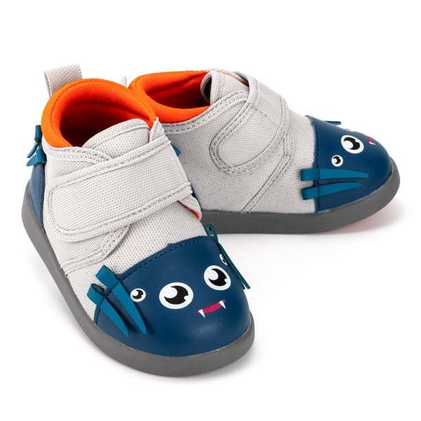 ikiki Spider Squeaky Shoes for Toddlers w Adjustable Squeaker Gray Girl or Boy Shoes Size 9 Silk Von Webster