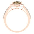 thumbnail image 4 of Halo Engagement Ring for Women - 1.86ct Simulated Champagne Diamond in 14K Rose Gold Promise Ring, 4 of 6