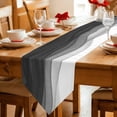 thumbnail image 2 of Ombre Waves Table Runner Linen Burlap Table Runner 90 Inches Long Abstract Art Gradient Black Modern Dresser Scarves for Kitchen Island Coffee Dining Room Party Wedding Banquet Holiday Decor 13"x90", 2 of 8