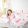 thumbnail image 5 of Manfei Kawaii Pink Kitten Full Size Comforter Sets for Kids, Cute Cartoon Cat Animal Bedding Comforter Set, Musical Note Melody Reversible Bedding Sets, Lightweight Room Decor, 3pcs, 5 of 9