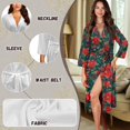 thumbnail image 6 of Yuyamidu Poinsettia Long Bath Robe Soft Robes Nightgowns for Women Size M Trendy Spa Bathrobes Nightgown Ladies Pajamas Sleepwear Christmas Casual Housecoat, 6 of 7