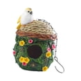 thumbnail image 4 of Casa para pájaros de resina, casas para pájaros con anidación de pájaros, casa decorativa para pájaros para de aves en el patio, 4 of 8