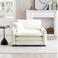 thumbnail image 6 of Modern Oversized Corduroy Armchair,Deep Seat Accent Chair with Pillow,Comfy Single Sofa Chair for Living Room Bedroom Apartment,Beige, 6 of 6