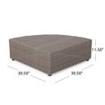 Ayaan Outdoor 9 Piece Wicker Sectional with Cushions, Hazelnut Brown