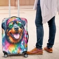 thumbnail image 4 of Hippie Rottweiler Portrait Watercolor Tie-Dye Vintage Styles Travel Luggage Cover Rottie Dog Lover Gifts Idea Suitcase Dust Protective Decor - 00014, 4 of 5