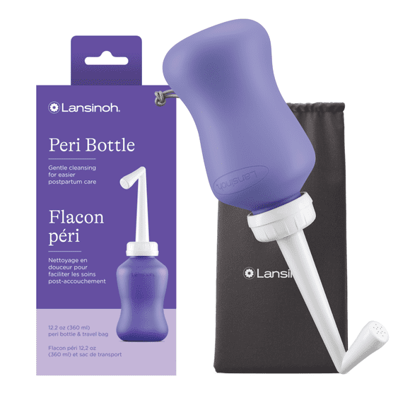 Lansinoh Upside Down Peri Bottle for Postpartum Care and Gentle Cleansing, 12.2 Ounce Bottle