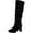 Black Microsuede, variant on Sugar Womens Emerson Faux Suede Slouchy Knee-High Boots