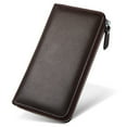 thumbnail image 1 of Long Zipper Wallet Fashion Genuine Leather Credit Card Wallet Billfold for Men, 1 of 10