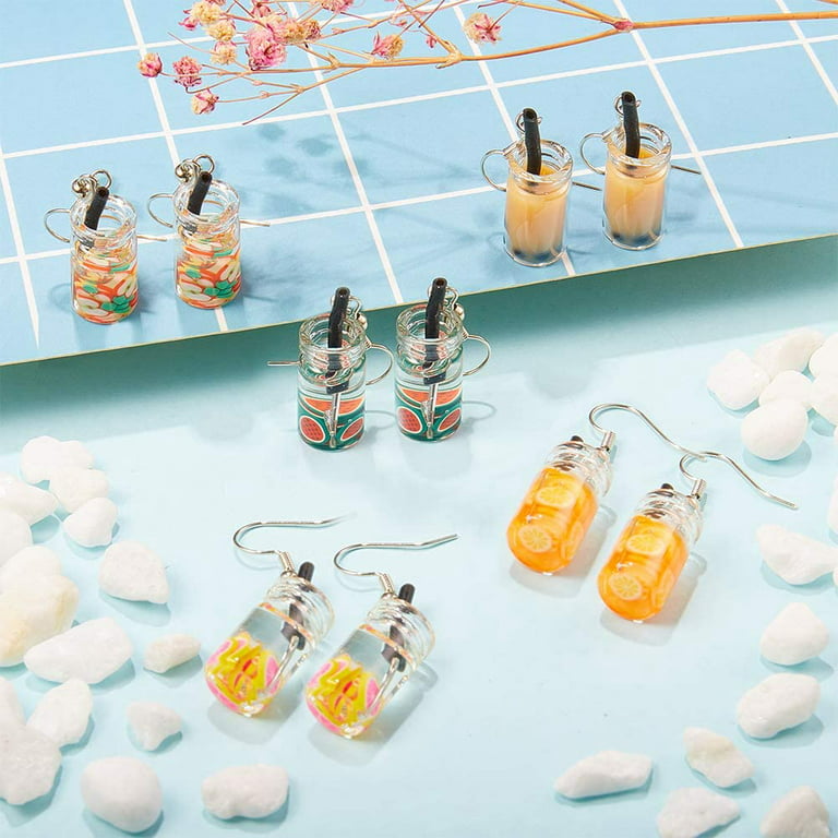 1 Box 16 Pairs DIY Resin Drop Earring Making Kit Drink Bottle