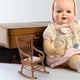 thumbnail image 2 of Silla mecedora de madera para casa de muñecas, muebles en miniatura, 2 of 6