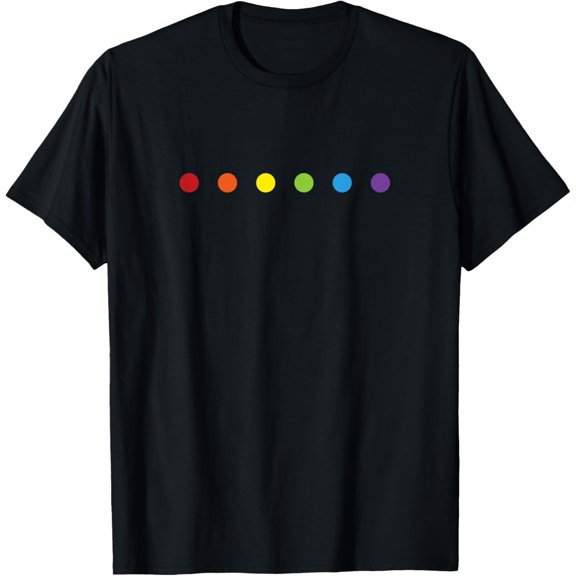 men and women can wear,Rainbow Polka Dot Gay Pride Colors LGBTQ Ally T-Shirt