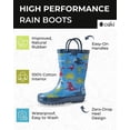 thumbnail image 2 of OAKI Kids Waterproof Rubber Rain Boots with Easy-On Handles. Toddler (1-4 Years) 10 Toddler Dinosaurs, 2 of 5
