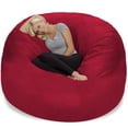 thumbnail image 3 of Chill Sack Bean Bag Chair, Memory Foam with Microsuede Cover, Kids, Adults, 6 ft, Cinnabar, 3 of 9