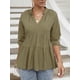 thumbnail image 3 of Blusa de media manga para mujer con cuello en V y cuello en V suelta Irfora Jerseys de mujer, 3 of 7