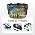 thumbnail image 5 of Kdxio 2025 New Year 5 Crossbody Double Layer Waist Bag Belt Bag for Unisex Fanny Pack Fashion Waist Packs for Hiking Running Shopping Traveling, 5 of 9
