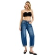 thumbnail image 5 of Risen Jeans - High-Rise Boyfriend Cuffed Barrel Jeans (25.5" Inseam) - RDP5901, 5 of 10