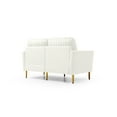 thumbnail image 6 of 55" Velvet Upholstered Loveseat Sofa with Pillows and Metal Legs, 2 Seater Sofa Couch with Reversible Cushions for Bedroom, Office, Small Space and Apartment, Simple Assembly, White, 6 of 7