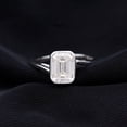 thumbnail image 2 of Emerald Cut Solitaire Moissanite Bypass Engagement Ring for Women (6X8 mm, D-VS1 Grade), 18K White Gold, US 7.25, 2 of 8