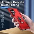 thumbnail image 2 of For Samsung Galaxy S25 Ultra 5G Case With 360° Rotation Metal Ring Holder【Magnetic Car Mount】Shockproof Rugged Full Body Protection Heavy Duty Dust/Drop Proof Cover Case​,Red,For Galaxy S25 Ultra 5G, 2 of 7