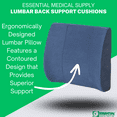 thumbnail image 2 of Essential Medical Supply Molded Lumbar Cushion with Elastic Positioning Strap - Perfect for Office or Car Chairs, Provides Lower Back Support and Comfort in Navy, 2 of 5