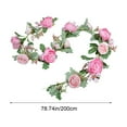 thumbnail image 3 of Moocorvic Artificial Rose Garland, 6.56 FT Floral Greenery Garland with Mixed Rose Flowers and Green Leaves for Wedding Dining Table Home Party Decor(Pink), 3 of 7