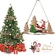 thumbnail image 2 of Placa de madera de Feliz Navidad, cartel navideño de Papá Noel, reno, cartel colgante para puerta, decoración de árbol de Navidad para manijas de puertas y paredes, 2 of 5