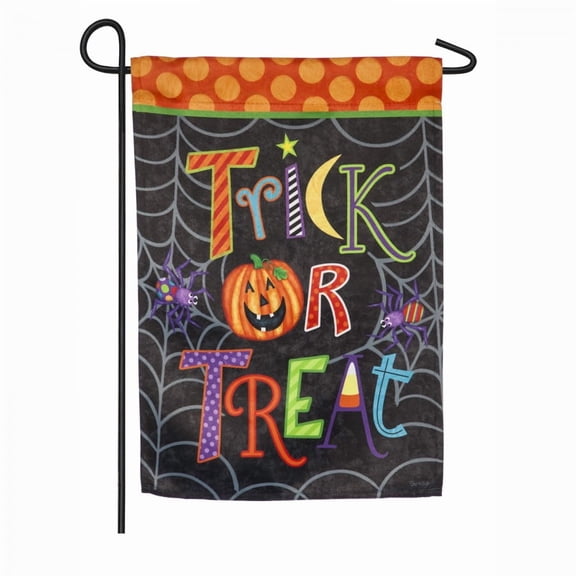 Evergreen Trick-or-Treat Garden Suede Flag