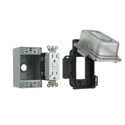 Weatherproof In-Use Cover with 15 Amp TR/WR Self Test GFCI and Metal Junction Box Kit